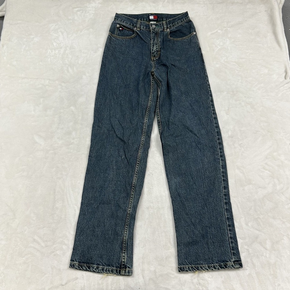 Tommy Hilfiger Jeans Womens 12 Blue Straight Leg Vintage High Rise Denim